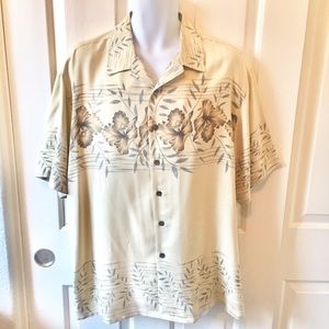 💥 Baracuta 100% Silk Short Sleeve button down L